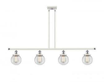 Beacon - 4 Light - 48 inch - White Polished Chrome - Stem Hung - Island Light (3442|916-4I-WPC-G202-6-LED)