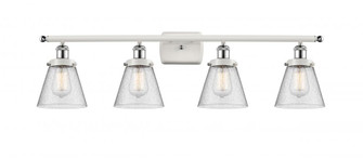 Cone - 4 Light - 36 inch - White Polished Chrome - Bath Vanity Light (3442|916-4W-WPC-G64-LED)