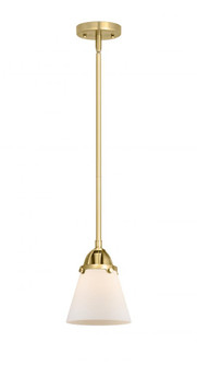 Cone - 1 Light - 6 inch - Satin Gold - Stem hung - Mini Pendant (3442|288-1S-SG-G61-LED)