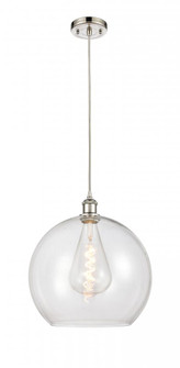 Athens - 1 Light - 14 inch - Polished Nickel - Cord hung - Pendant (3442|516-1P-PN-G122-14-LED)