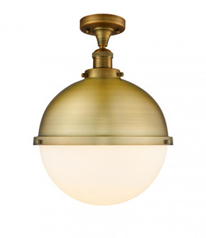 Hampden - 1 Light - 13 inch - Brushed Brass - Semi-Flush Mount (3442|517-1CH-BB-HFS-121-BB-LED)
