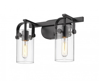 Pilaster - 2 Light - 15 inch - Matte Black - Bath Vanity Light (3442|423-2W-BK-4CL)
