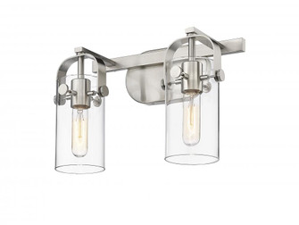 Pilaster - 2 Light - 15 inch - Brushed Satin Nickel - Bath Vanity Light (3442|423-2W-SN-4CL-LED)