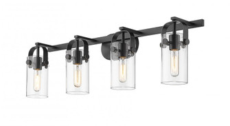 Pilaster - 4 Light - 35 inch - Matte Black - Bath Vanity Light (3442|423-4W-BK-4CL-LED)