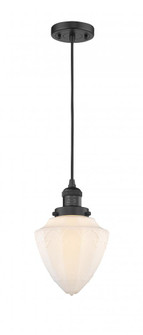Bullet - 1 Light - 7 inch - Matte Black - Cord hung - Mini Pendant (3442|201C-BK-G661-7-LED)