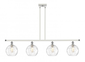 Athens Water Glass - 4 Light - 48 inch - White Polished Chrome - Stem hung - Island Light (3442|516-4I-WPC-G1215-8)