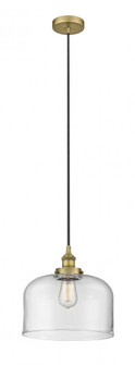 Bell - 1 Light - 12 inch - Brushed Brass - Cord hung - Mini Pendant (3442|616-1PH-BB-G72-L-LED)