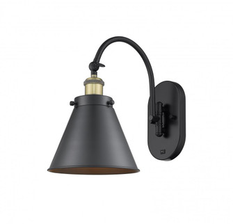 Appalachian - 1 Light - 8 inch - Black Antique Brass - Adjustable Swing Arm (3442|918-1W-BAB-M13-BK-LED)