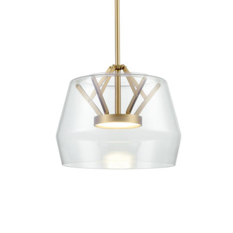 Deco 12-in Clear/Brushed Gold LED Pendant (461|PD61412-CL/BG)