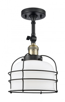 Bell Cage - 1 Light - 9 inch - Black Antique Brass - Semi-Flush Mount (3442|201F-BAB-G71-CE-LED)