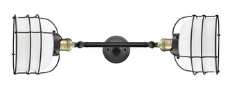 Bell Cage - 2 Light - 9 inch - Black Antique Brass - Adjustable Bath Vanity Light (3442|208L-BAB-G71-CE)