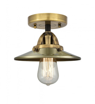 Railroad - 1 Light - 8 inch - Black Antique Brass - Semi-Flush Mount (3442|288-1C-BAB-M4-AB)