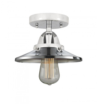 Railroad - 1 Light - 8 inch - Polished Chrome - Semi-Flush Mount (3442|288-1C-PC-M7-PC-LED)