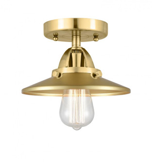 Railroad - 1 Light - 8 inch - Satin Gold - Semi-Flush Mount (3442|288-1C-SG-M4-SG)