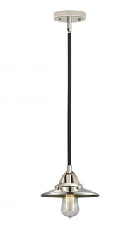Railroad - 1 Light - 8 inch - Black Polished Nickel - Stem hung - Mini Pendant (3442|288-1S-BPN-M1-PN-LED)