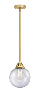 Beacon - 1 Light - 8 inch - Satin Gold - Stem hung - Mini Pendant (3442|288-1S-SG-G204-8-LED)