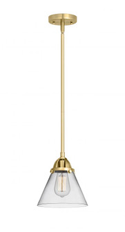 Cone - 1 Light - 8 inch - Satin Gold - Stem hung - Mini Pendant (3442|288-1S-SG-G42-LED)