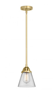 Cone - 1 Light - 6 inch - Satin Gold - Stem hung - Mini Pendant (3442|288-1S-SG-G62-LED)