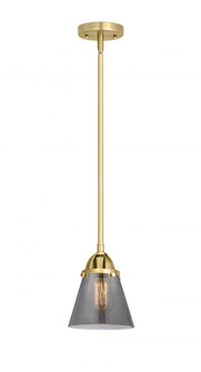 Cone - 1 Light - 6 inch - Satin Gold - Stem hung - Mini Pendant (3442|288-1S-SG-G63-LED)