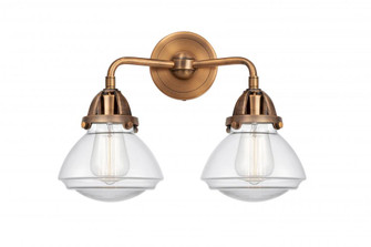 Olean - 2 Light - 15 inch - Antique Copper - Bath Vanity Light (3442|288-2W-AC-G322-LED)