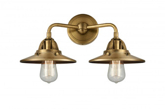 Railroad - 2 Light - 16 inch - Brushed Brass - Bath Vanity Light (3442|288-2W-BB-M4-BB-LED)