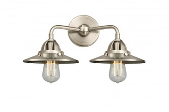 Railroad - 2 Light - 16 inch - Brushed Satin Nickel - Bath Vanity Light (3442|288-2W-SN-M2-SN-LED)