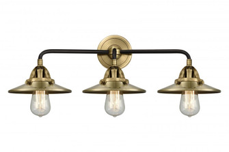 Railroad - 3 Light - 26 inch - Black Antique Brass - Bath Vanity Light (3442|288-3W-BAB-M4-AB-LED)