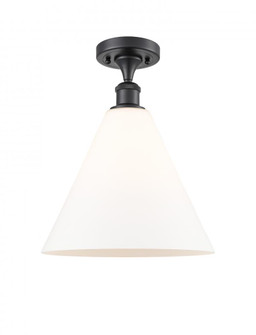 Berkshire - 1 Light - 12 inch - Matte Black - Semi-Flush Mount (3442|516-1C-BK-GBC-121-LED)