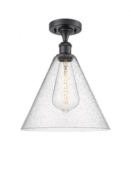 Berkshire - 1 Light - 12 inch - Matte Black - Semi-Flush Mount (3442|516-1C-BK-GBC-124)