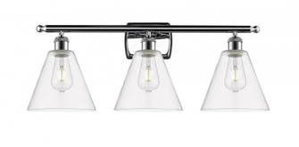 Berkshire - 3 Light - 28 inch - Polished Chrome - Bath Vanity Light (3442|516-3W-PC-GBC-82-LED)
