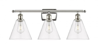 Berkshire - 3 Light - 28 inch - Polished Nickel - Bath Vanity Light (3442|516-3W-PN-GBC-82-LED)