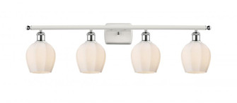 Norfolk - 4 Light - 36 inch - White Polished Chrome - Bath Vanity Light (3442|516-4W-WPC-G461-6)