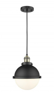 Hampden - 1 Light - 9 inch - Black Antique Brass - Cord hung - Mini Pendant (3442|201C-BAB-HFS-81-BK-LED)