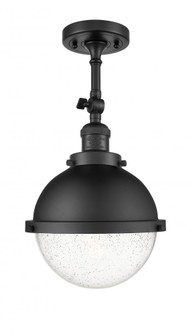 Hampden - 1 Light - 9 inch - Matte Black - Adjustable Semi-Flush Mount (3442|201F-BK-HFS-84-BK-LED)