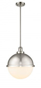 Hampden - 1 Light - 13 inch - Brushed Satin Nickel - Stem Hung - Pendant (3442|201S-SN-HFS-121-SN-LED)