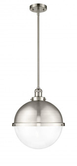 Hampden - 1 Light - 13 inch - Brushed Satin Nickel - Stem Hung - Pendant (3442|201S-SN-HFS-122-SN-LED)