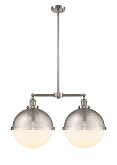 Hampden - 2 Light - 18 inch - Brushed Satin Nickel - Stem Hung - Adjustable Island Light (3442|209-SN-HFS-121-SN-LED)