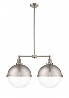 Hampden - 2 Light - 18 inch - Brushed Satin Nickel - Stem Hung - Adjustable Island Light (3442|209-SN-HFS-122-SN-LED)