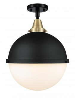 Hampden - 1 Light - 13 inch - Black Antique Brass - Flush Mount (3442|447-1C-BAB-HFS-121-BK-LED)