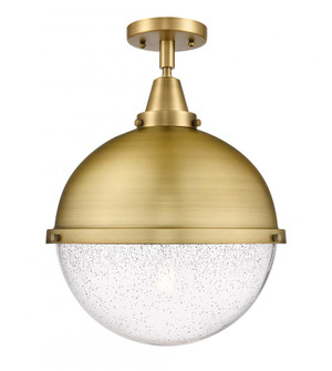 Hampden - 1 Light - 13 inch - Brushed Brass - Semi-Flush Mount (3442|447-1C-BB-HFS-124-BB-LED)