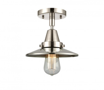 Railroad - 1 Light - 8 inch - Polished Nickel - Semi-Flush Mount (3442|447-1C-PN-M1-LED)