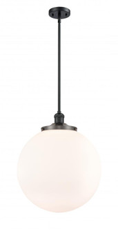 Beacon - 1 Light - 16 inch - Matte Black - Stem Hung - Pendant (3442|201S-BK-G201-16-LED)