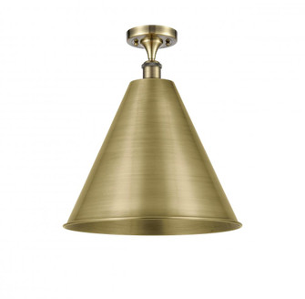 Berkshire - 1 Light - 16 inch - Antique Brass - Semi-Flush Mount (3442|516-1C-AB-MBC-16-AB-LED)