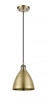 Bristol - 1 Light - 8 inch - Antique Brass - Cord hung - Mini Pendant (3442|516-1P-AB-MBD-75-AB-LED)
