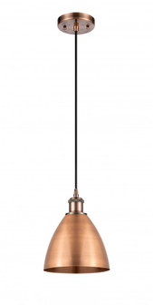 Bristol - 1 Light - 8 inch - Antique Copper - Cord hung - Mini Pendant (3442|516-1P-AC-MBD-75-AC-LED)
