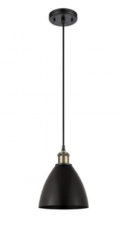 Bristol - 1 Light - 8 inch - Black Antique Brass - Cord hung - Mini Pendant (3442|516-1P-BAB-MBD-75-BK-LED)