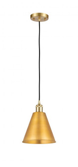 Berkshire - 1 Light - 8 inch - Satin Gold - Cord hung - Mini Pendant (3442|516-1P-SG-MBC-8-SG-LED)