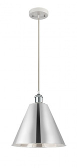 Berkshire - 1 Light - 12 inch - White Polished Chrome - Cord hung - Mini Pendant (3442|516-1P-WPC-MBC-12-PC-LED)