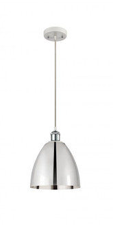 Bristol - 1 Light - 9 inch - White Polished Chrome - Cord hung - Mini Pendant (3442|516-1P-WPC-MBD-9-PC)