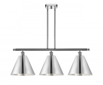 Berkshire - 3 Light - 39 inch - Polished Chrome - Stem hung - Island Light (3442|516-3I-PC-MBC-12-PC-LED)